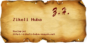 Zikeli Huba névjegykártya